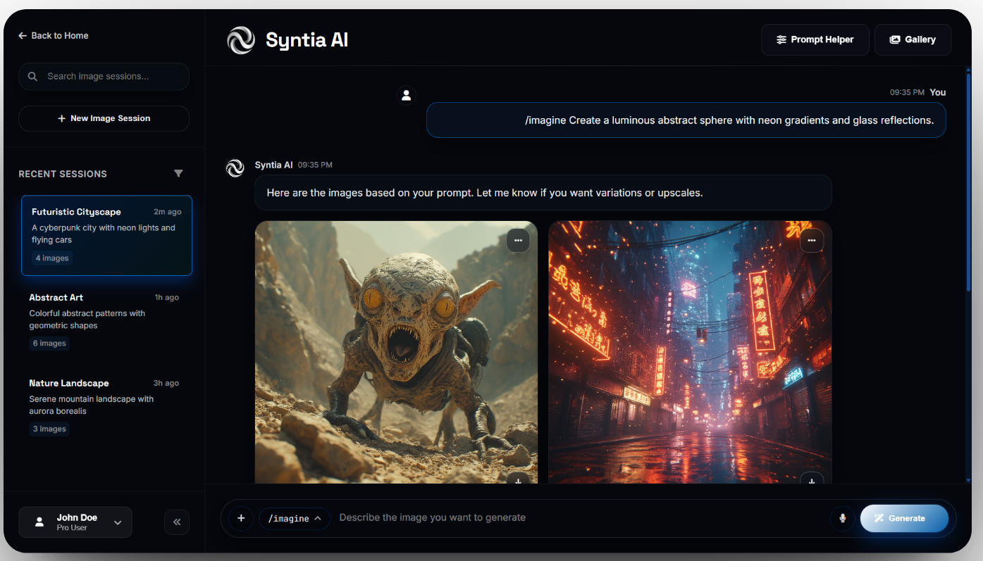 AiFolio desktop interface